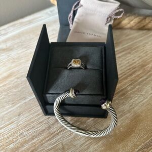 David Yurman bracelet with 14k gold + ring